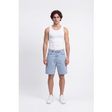 Machinist Erkek Boyfriend Basic Jean Şort Mavi