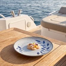 Happy Chef Selva Blu 3'lü Yuvarlak Tabak Seti, Ø 25 cm - H.2,3 cm , Thermoset Melamin