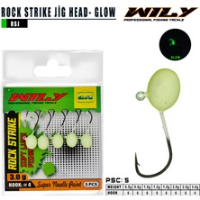 Wily Rock Strike Jighead Glow