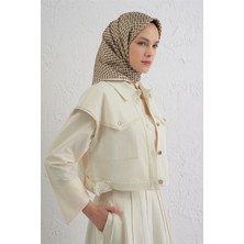 Armine Geometrik Desenli Saf Ipek Twill Eşarp 9417D 31
