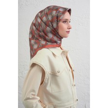 Armine Klasik Desenli Saf İpek Twill Eşarp 9410D 35