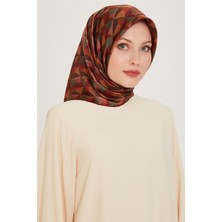 Armine Klasik Desenli Twill Saf İpek Eşarp 9204D 82