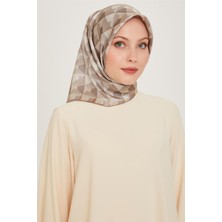 Armine Klasik Desenli Twill Saf İpek Eşarp 9204D 85