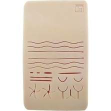 Teknocan Marketing Edulaparoskopi Silikon Dikiş Pedi 19X9 cm 7 mm Küçük Boy Eğitim Matı Simülasyon Amaçlı Dikiş Pedi