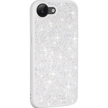 Goocamp iPhone 16E Kılıf Simli Pırlanta Taşlı Kamera Yükseltili Silikon Gcmp