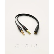 Kulaklık Mikrofon Dönüştürücü 3.5mm Aux Birleştirici Çevirici Kablo