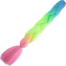 Afrika Örgülük Ombreli Sentetik 100 Gr. / Açık Mavi / Neon Sarı / Pembe