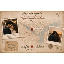 Kişiye Özel Harita Puzzle | Ilk Tanıştığımız Yer | A3 130 Parça
