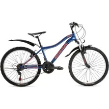 Bisan Rocky - 26 Jant 42 cm Kadro 21 Vites Dağ Bisikleti - Lacivert Kırmızı
