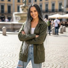 Afrika Örgüsü ve Rasta Için Sentetik Ombreli / Siyah / Beyaz