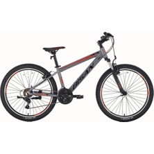 Bisan Cooper - 26 Jant 35 cm Kadro 21 Vites Dağ Bisikleti - Metalik Gri Siyah Kırmızı