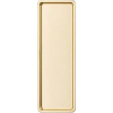 Paslanmaz Çelik, Dikdörtgen Sunum Tepsisi, Gold, 33X13 Cm, Düz, Çay, Kahve, Pasta Sunum, 2 Adet