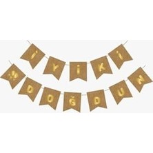 Teknocan Marketing Kraft Gold Iyi Ki Doğdun Yaldızlı Banner