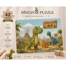 Kişiye Özel Dinozor Çocuk Puzzle 42 Parça A4