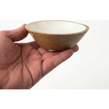 Mango Ağacı Kase - Içi Krem Emaye (Enamel) Kaplama 13 cm Dekoratif Ahşap Sunum Kasesi - Leke Tutmaz Sosluk, Çerezlik ve Dondurmalık, Çerez ve Sosluk Için Doğal Kase (1 Adet)