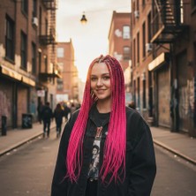 Afrika Örgüsü ve Rasta Için Sentetik / Neon Pembe