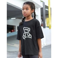 Tarz Yeri Çocuk Unisex Baskılı T-Shirt - Siyah