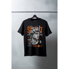 Velmora Fashion Unisex Oversize 24/1 Penye DTF Baskılı Tişört - DTF90