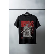 Velmora Fashion Unisex Oversize 24/1 Penye DTF Baskılı Tişört - DTF77