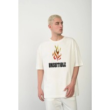 Velmora Fashion Erkek Baskılı T-Shirt Kısa Kol Bisiklet Yaka Regular Fit Rahat Kalıp Günlük Tişört - Beyaz
