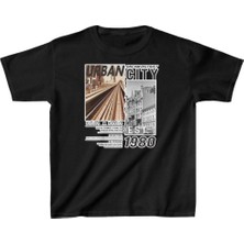 Tarz Yeri Unisex Çocuk Baskılı T-Shirt - Siyah