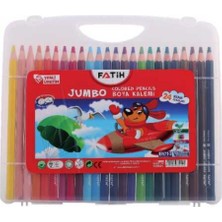 Fatih 24 Renk Jumbo Kuru Boya Kalemi Çantalı Toksik Madde İçermez 24 Adet