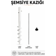 Düvenci Beyaz Renk Plaj Şemsiye Kazığı 46 cm