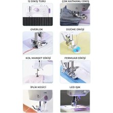 Teknocan Marketing Robo 12 Fonksiyonlu Dikiş Makinesi, Beyaz, 2 Yıl Garantili, 50/60 Hz