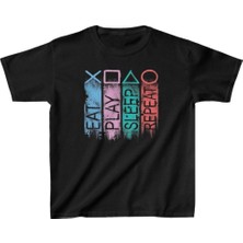 Tarz Yeri Unisex Çocuk Baskılı T-Shirt - Siyah