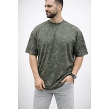 Tarz Yeri Erkek Premium Tişört OSY Yumuşak Dokulu Yıkamalı Oversize T-Shirt - Haki