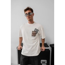 Toptan Fabrika Erkek Yazlık Bisiklet Yaka Baskılı Regular Fit Tişört Kısa Kol T-Shirt - Beyaz
