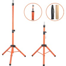 Kuaför Eğitim Mankeni Için Metal Tripod / Turuncu + Taşıma Çantası