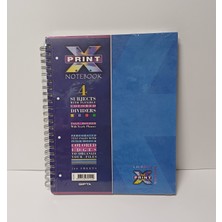 Gıpta Print Spiralli 4 Seperatörlü Defter A4 160 Yaprak Kareli Sert Kapak