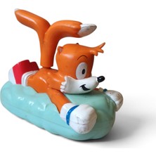 Hureggo Vintage Sega Sonic The Hedgehog Tails Çek Bırak Figür Oyuncak - 1998 Vintage Burger King Koleksiyonu (Mekanizması Çalışıyor)-9 cm