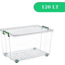 Loremp 110 Litre Tekerlekli Saklama Kabı Banyo Mutfak Saklama Kutusu Oyuncak Kutusu