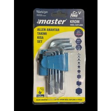 Master  Allen Anahtarı Kısa 9 Parça Krom-Nikel