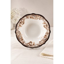 Porser Porselen Velour Brown Fulya Bowl Kase 26CM Tekli