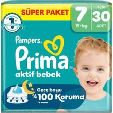 Prima Aktif Bebek Süper Paket Bebek Bezi 7 Beden 30 Adet