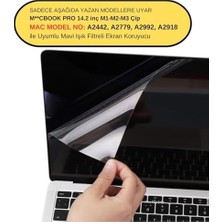 MacBook Pro 14.2 Inç M2 M3 M4 M5 Uyumlu Parlak Anti Scratch Ekran Koruyucu Retina Net Görüntü Cam Hissi Touch Id Şeffaf
