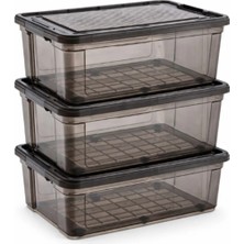Loremp 30 Lt Saklama Kutusu Kilitli 3 Adet Antrasit