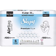 Sleepy Bio Natural Premium Plus Airbag Comfort Bebek Bezi 6 Beden 32 Adet
