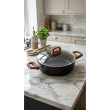 Bonera Vogue 28 cm Pilav Karnıyarık Tenceresi - Cam Kapaklı - Granit İç Kaplama - Titanyum Dış Kaplama