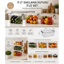 Loremp 10 Litre Kilitli Şeffaf Saklama Kutusu 3’lü Set – Istiflenebilir Kapaklı Düzenleme ve Depolama Kutusu