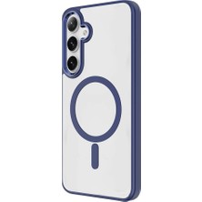 Zore Galaxy S24 Kılıf Magsafe Şeffaf Arka Yüz Kamera Yükseltili Silikon Kcak
