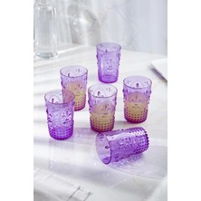 Universal Akrilik Mor 6'lı Kısa Bardak & Su Meşrubat Kahve Yanı Bardağı 400 ml ( Cam Değildir )