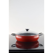 Bonera Pro Plus 26 cm Pilav Karnıyarık Tenceresi - Pyrex Cam Kapaklı - İndüksiyon Uyumlu - Titanyum