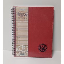 Gıpta Jeans Spiralli 4+1 Defter 150 Yaprak 5 Seperatörlü Sert Kapak Kırmızı