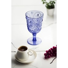 Universal Akrilik Mavi Tekli Kadeh & Su Meşrubat Kahve Yanı Bardağı 450 ml ( Cam Değildir )