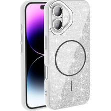Zore iPhone 17 Kılıf Dökülmeyen Simli Silikon Magsafe Kamera Yükseltili Kcak