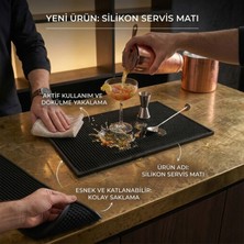 Lirazon Silikon Servis Matı Bar Lastiği– Silikon Kahve Makinesi Pedi Tamper ve Bulaşık Kurutma Matı Barista & Kahve Makinesi Altı Kaymaz Ped 45X30CM